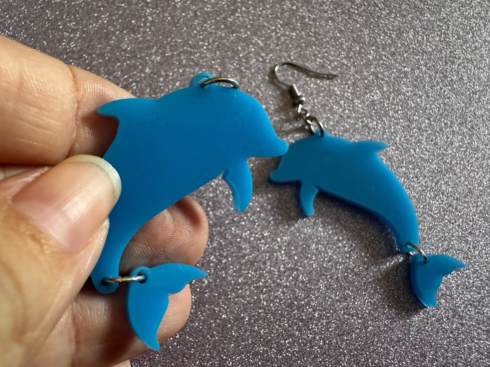 Dolphin Earrings: Laser Cut Acrylic Dolphins, Simple Outline, Silhouette, Ocean Animal, Aquarium, Sea Creatures, Best Gifts for Her/Him/Them