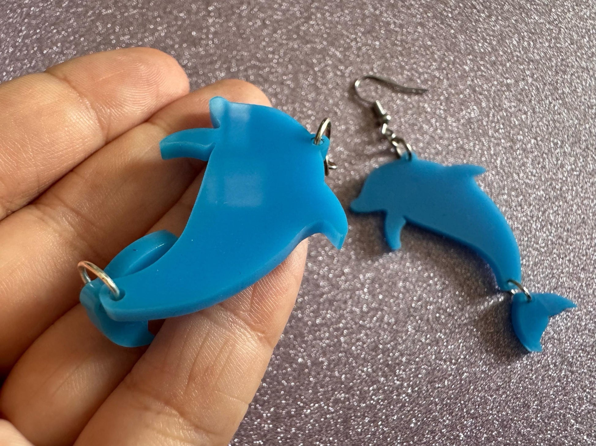 Dolphin Earrings: Laser Cut Acrylic Dolphins, Simple Outline, Silhouette, Ocean Animal, Aquarium, Sea Creatures, Best Gifts for Her/Him/Them