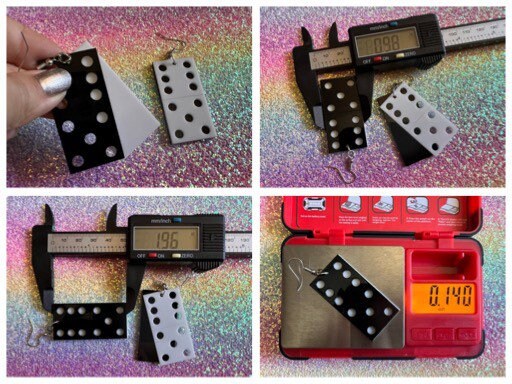 Domino Earrings: Laser Cut Acrylic Dominoes, Board Games, Play Dominoes, Gifts for Her/Him/Them
