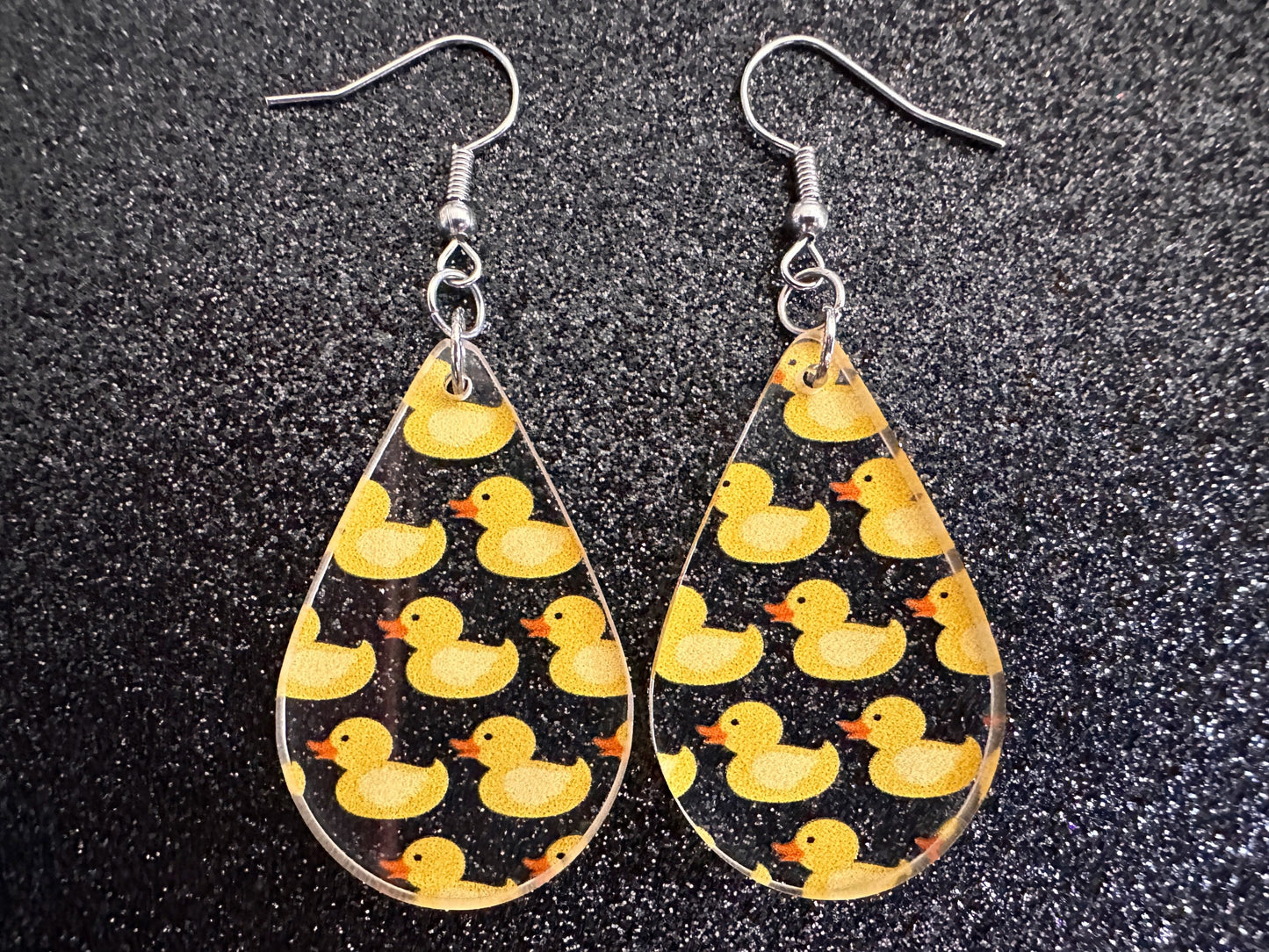 Ducky Earrings: Laser Cut Acrylic Ducks, Duckies, "Rubber" Duck Earrings, Bath Time, Ducks, Duckies, Animals, Bird, Gift for Her/Him/Them