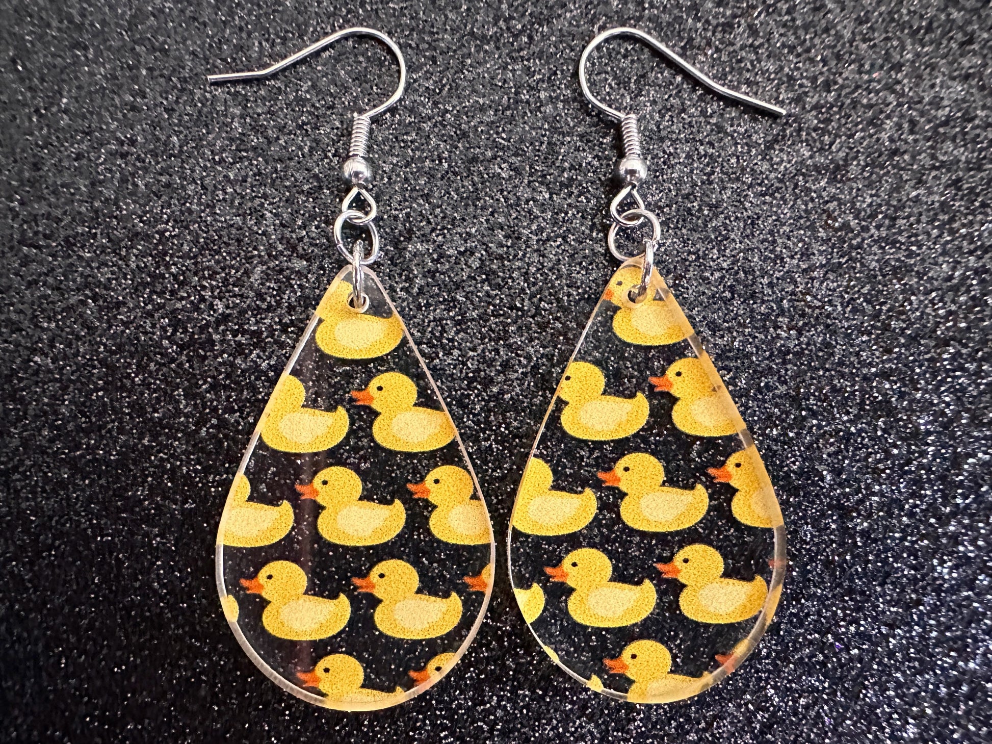 Ducky Earrings: Laser Cut Acrylic Ducks, Duckies, "Rubber" Duck Earrings, Bath Time, Ducks, Duckies, Animals, Bird, Gift for Her/Him/Them