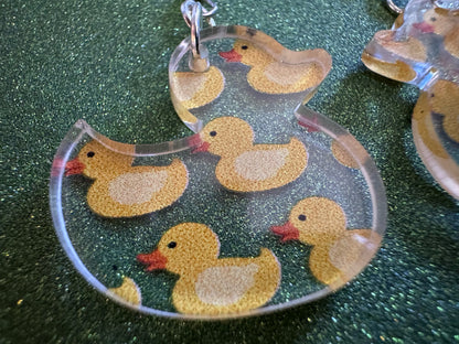 Ducky Earrings: Laser Cut Acrylic Ducks, Duckies, "Rubber" Duck Earrings, Bath Time, Ducks, Duckies, Animals, Bird, Gift for Her/Him/Them