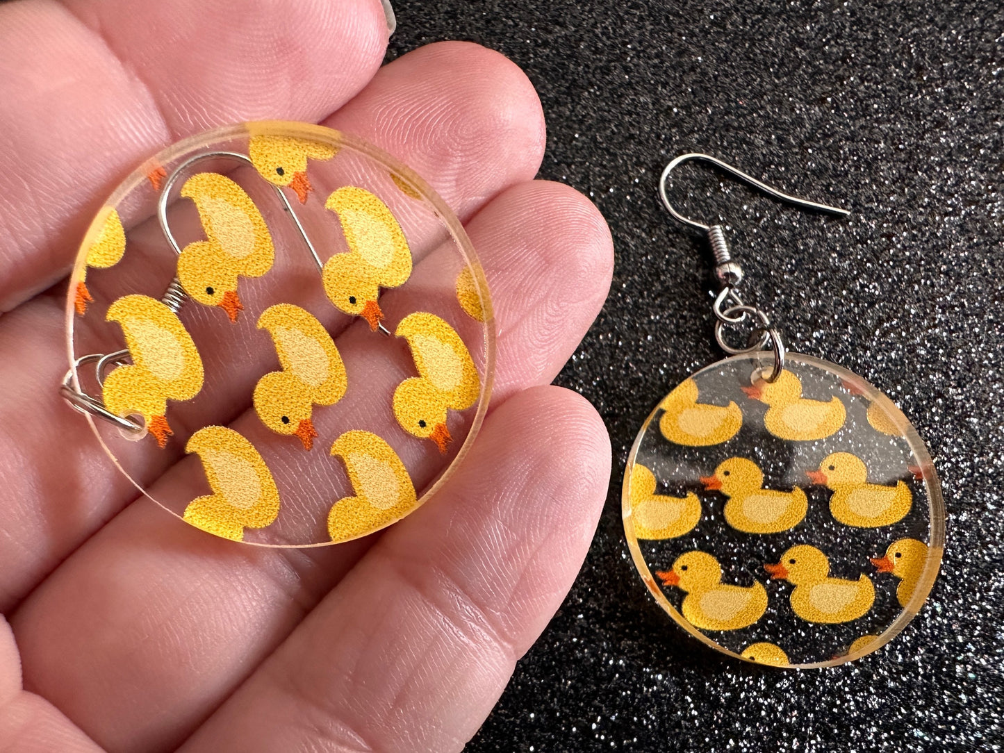 Ducky Earrings: Laser Cut Acrylic Ducks, Duckies, "Rubber" Duck Earrings, Bath Time, Ducks, Duckies, Animals, Bird, Gift for Her/Him/Them