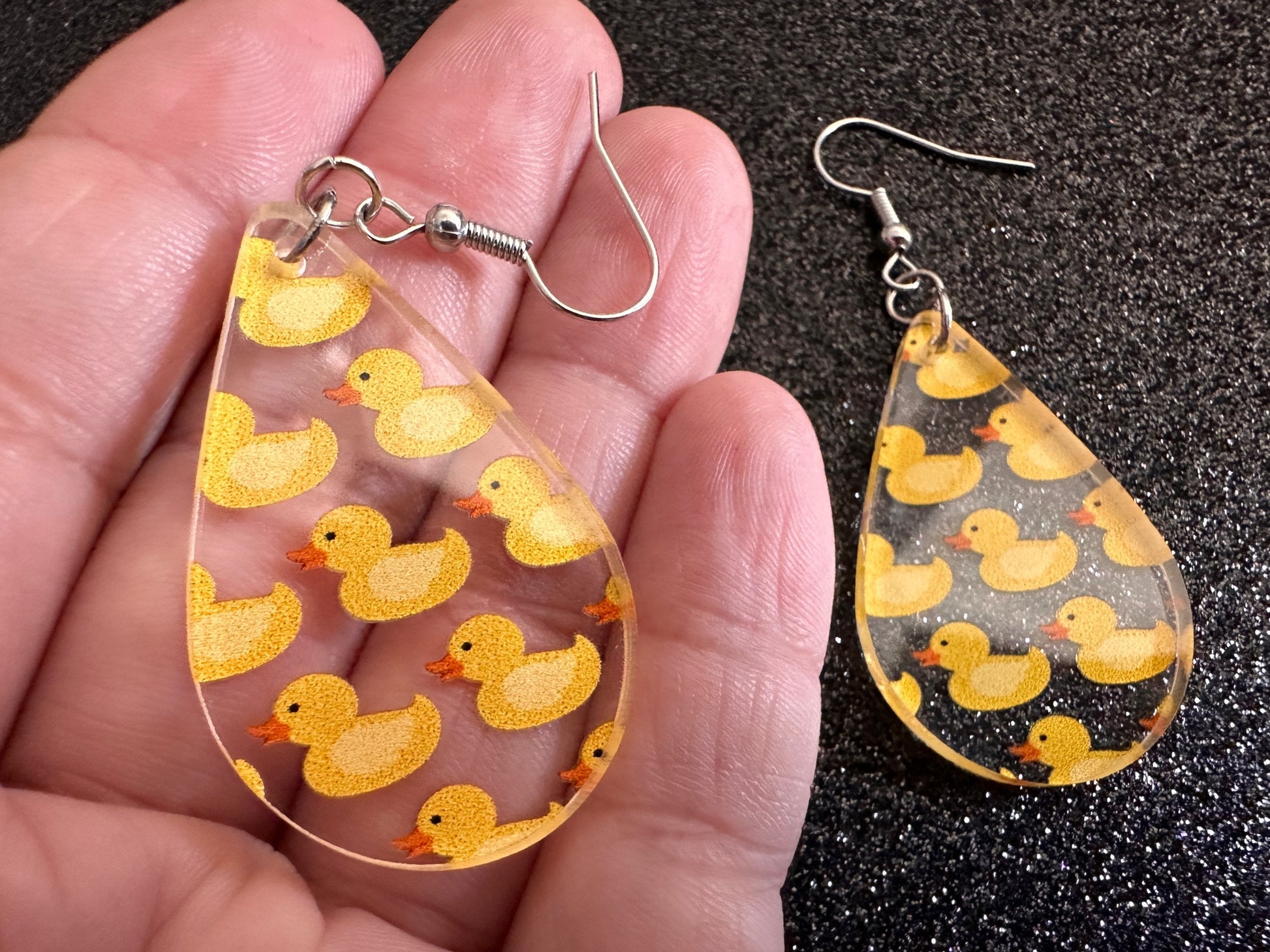 Ducky Earrings: Laser Cut Acrylic Ducks, Duckies, "Rubber" Duck Earrings, Bath Time, Ducks, Duckies, Animals, Bird, Gift for Her/Him/Them