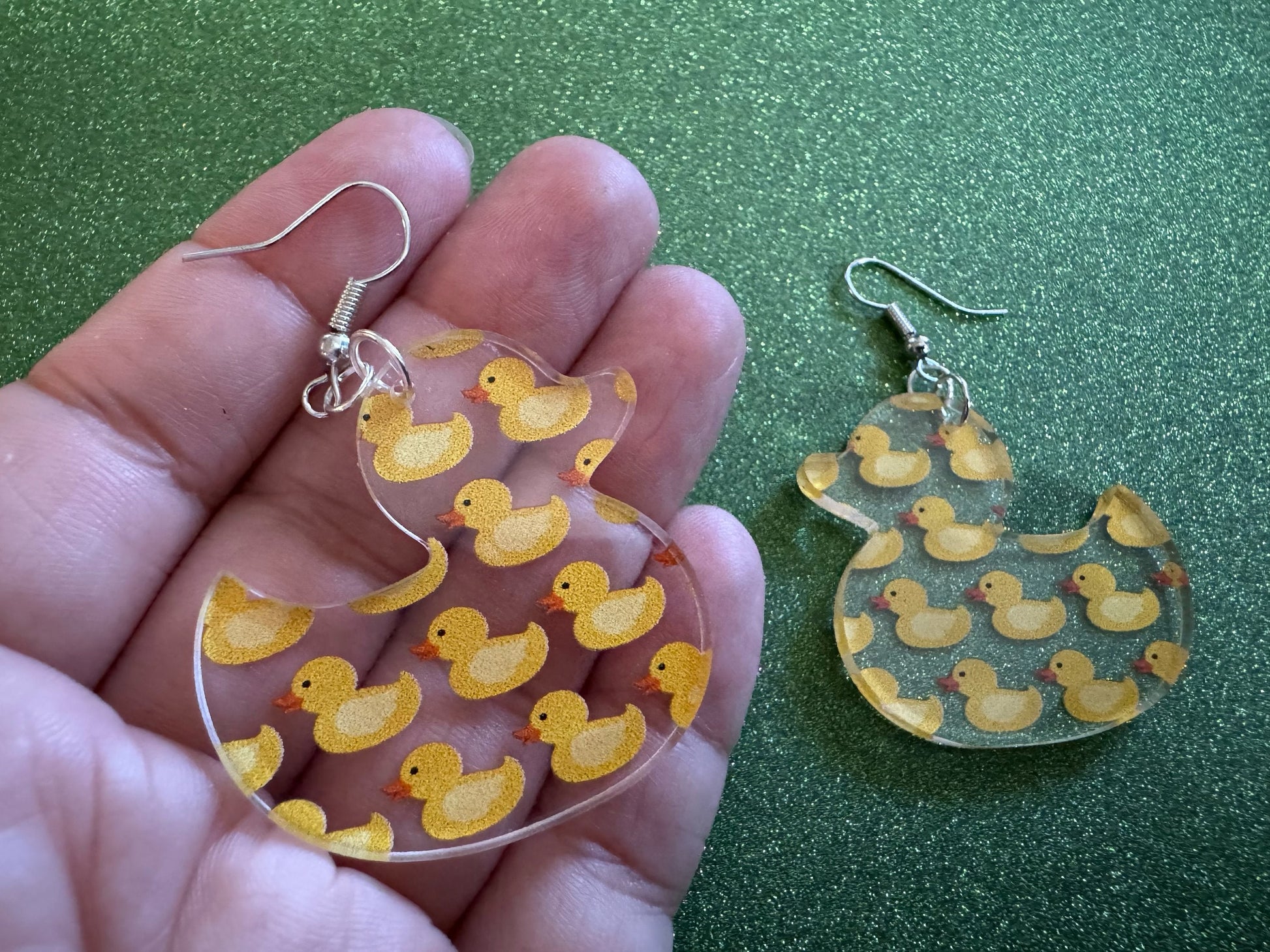 Ducky Earrings: Laser Cut Acrylic Ducks, Duckies, "Rubber" Duck Earrings, Bath Time, Ducks, Duckies, Animals, Bird, Gift for Her/Him/Them