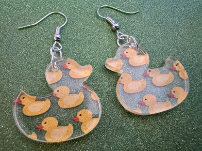 Ducky Earrings: Laser Cut Acrylic Ducks, Duckies, "Rubber" Duck Earrings, Bath Time, Ducks, Duckies, Animals, Bird, Gift for Her/Him/Them