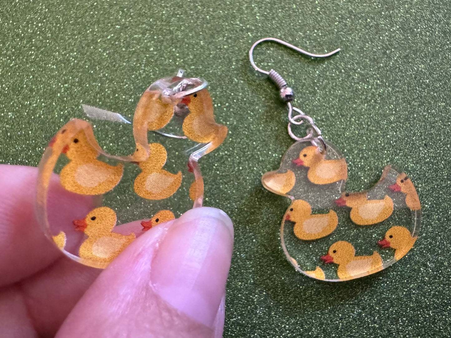 Ducky Earrings: Laser Cut Acrylic Ducks, Duckies, "Rubber" Duck Earrings, Bath Time, Ducks, Duckies, Animals, Bird, Gift for Her/Him/Them