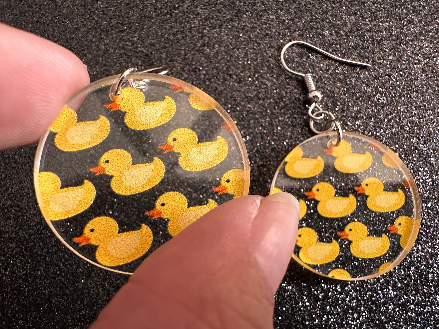 Ducky Earrings: Laser Cut Acrylic Ducks, Duckies, "Rubber" Duck Earrings, Bath Time, Ducks, Duckies, Animals, Bird, Gift for Her/Him/Them
