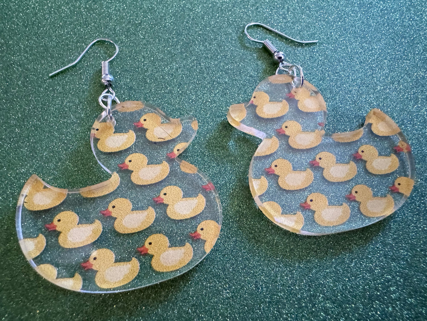 Ducky Earrings: Laser Cut Acrylic Ducks, Duckies, "Rubber" Duck Earrings, Bath Time, Ducks, Duckies, Animals, Bird, Gift for Her/Him/Them