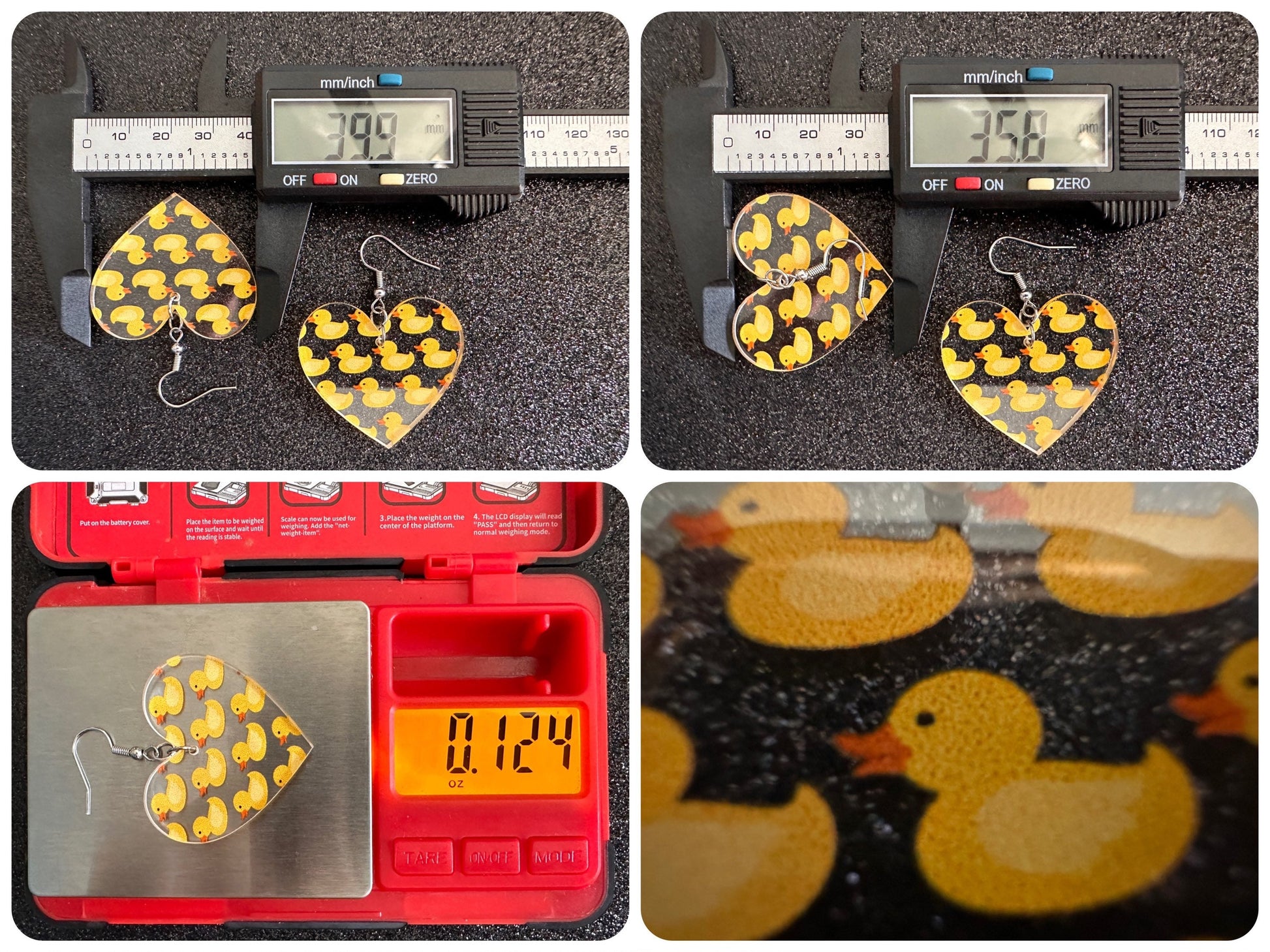 Ducky Earrings: Laser Cut Acrylic Ducks, Duckies, "Rubber" Duck Earrings, Bath Time, Ducks, Duckies, Animals, Bird, Gift for Her/Him/Them