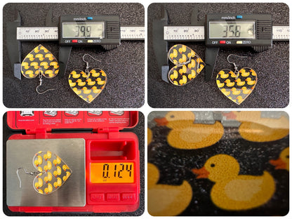 Ducky Earrings: Laser Cut Acrylic Ducks, Duckies, "Rubber" Duck Earrings, Bath Time, Ducks, Duckies, Animals, Bird, Gift for Her/Him/Them