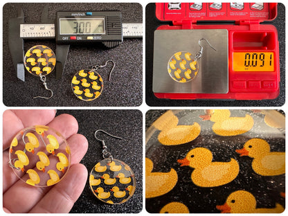 Ducky Earrings: Laser Cut Acrylic Ducks, Duckies, "Rubber" Duck Earrings, Bath Time, Ducks, Duckies, Animals, Bird, Gift for Her/Him/Them