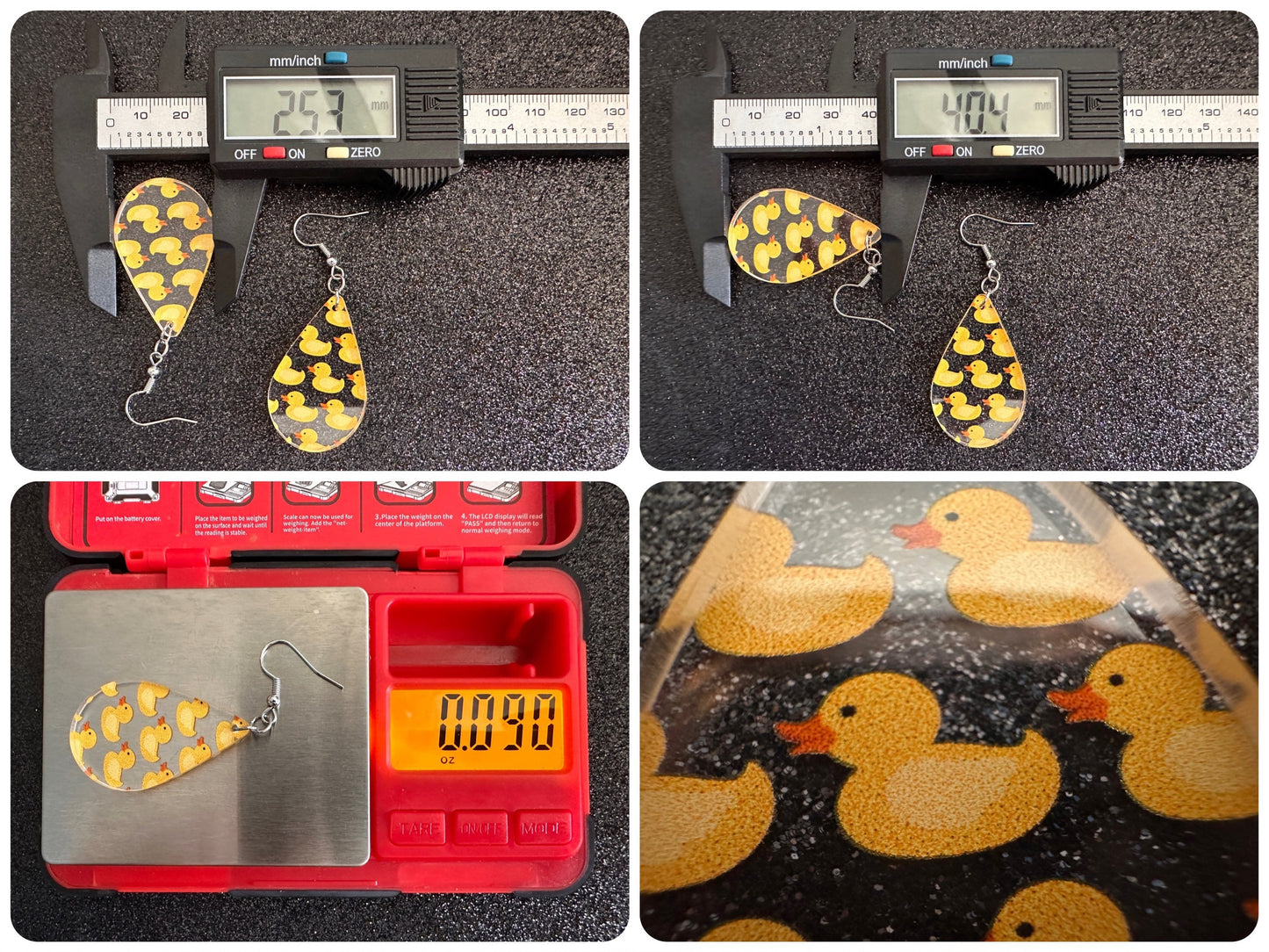 Ducky Earrings: Laser Cut Acrylic Ducks, Duckies, "Rubber" Duck Earrings, Bath Time, Ducks, Duckies, Animals, Bird, Gift for Her/Him/Them