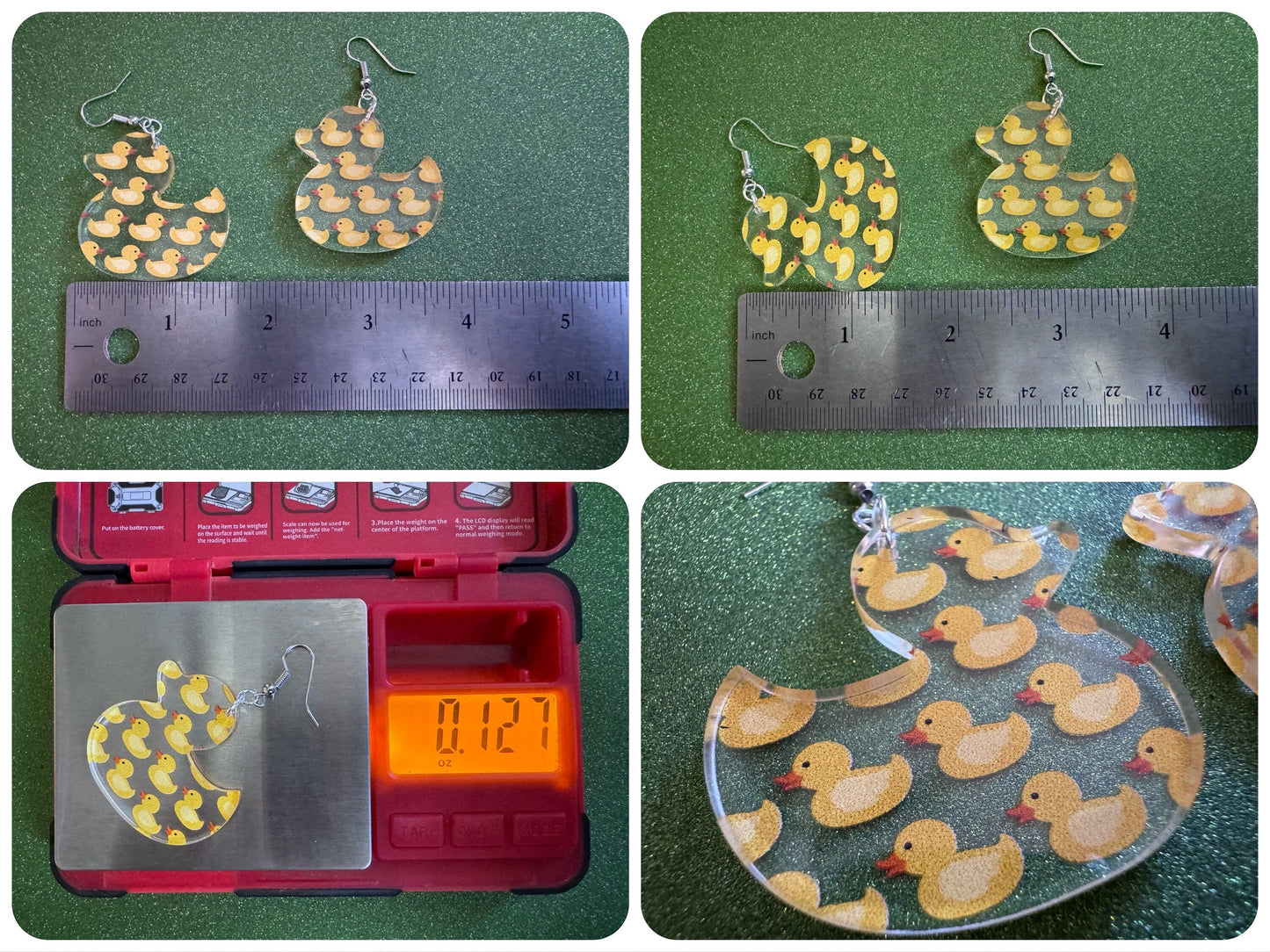 Ducky Earrings: Laser Cut Acrylic Ducks, Duckies, "Rubber" Duck Earrings, Bath Time, Ducks, Duckies, Animals, Bird, Gift for Her/Him/Them