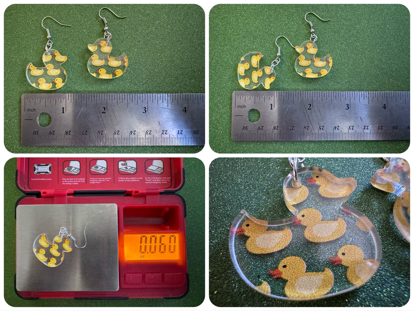 Ducky Earrings: Laser Cut Acrylic Ducks, Duckies, "Rubber" Duck Earrings, Bath Time, Ducks, Duckies, Animals, Bird, Gift for Her/Him/Them