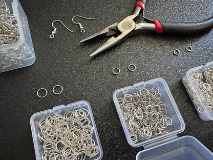 Earring Repair Kit to Fix Most Broken Earrings: Jewelry Pliers, Jump Rings, Jewelry Connectors, Fish Hooks, Organizational Boxes As Pictured