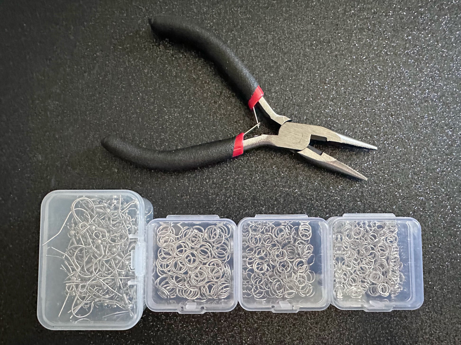Earring Repair Kit to Fix Most Broken Earrings: Jewelry Pliers, Jump Rings, Jewelry Connectors, Fish Hooks, Organizational Boxes As Pictured