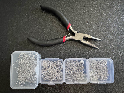 Earring Repair Kit to Fix Most Broken Earrings: Jewelry Pliers, Jump Rings, Jewelry Connectors, Fish Hooks, Organizational Boxes As Pictured