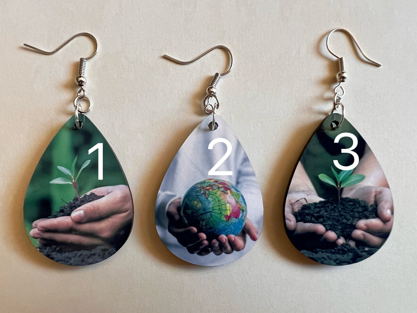 Earth Day Earrings: Planet, Green, Protect Mother Earth, Sublimated, Best Gifts for Her/Him/Them