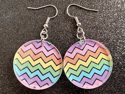 Easter Earrings: Laser Cut Acrylic Earrings, Easter Egg, Easter Bunny, Zig Zags, Easter Colors, Rainbow, Pride, Best Gifts for Her/Him/Them