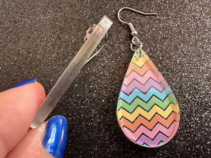 Easter Earrings: Laser Cut Acrylic Earrings, Easter Egg, Easter Bunny, Zig Zags, Easter Colors, Rainbow, Pride, Best Gifts for Her/Him/Them
