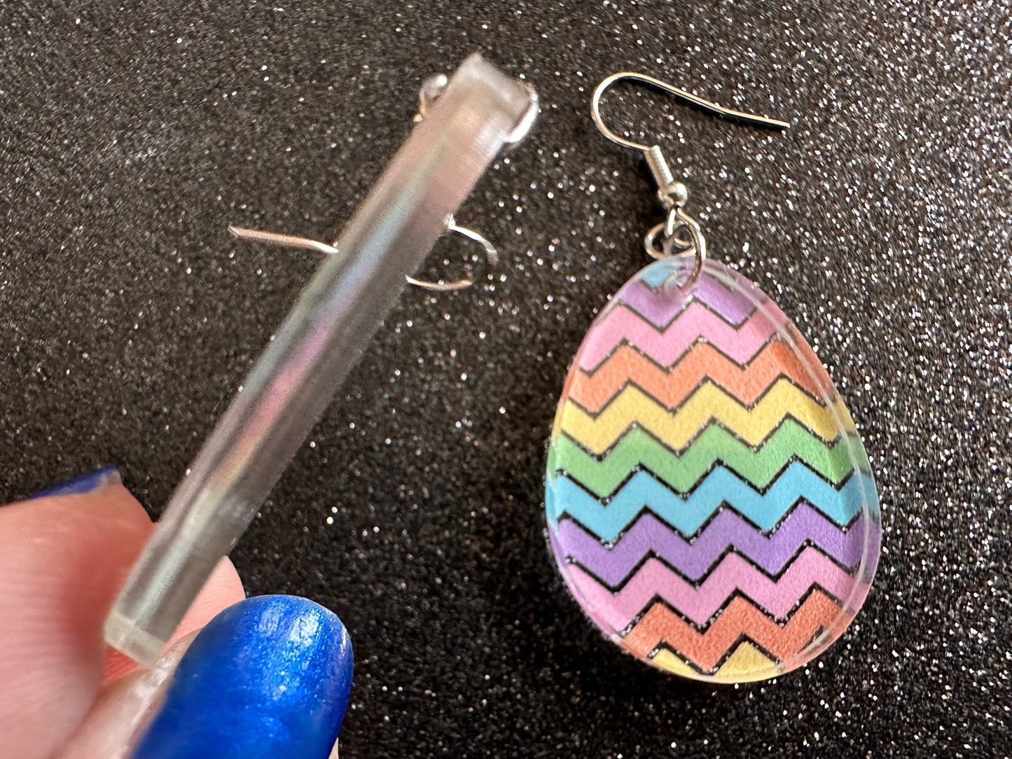 Easter Earrings: Laser Cut Acrylic Earrings, Easter Egg, Easter Bunny, Zig Zags, Easter Colors, Rainbow, Pride, Best Gifts for Her/Him/Them