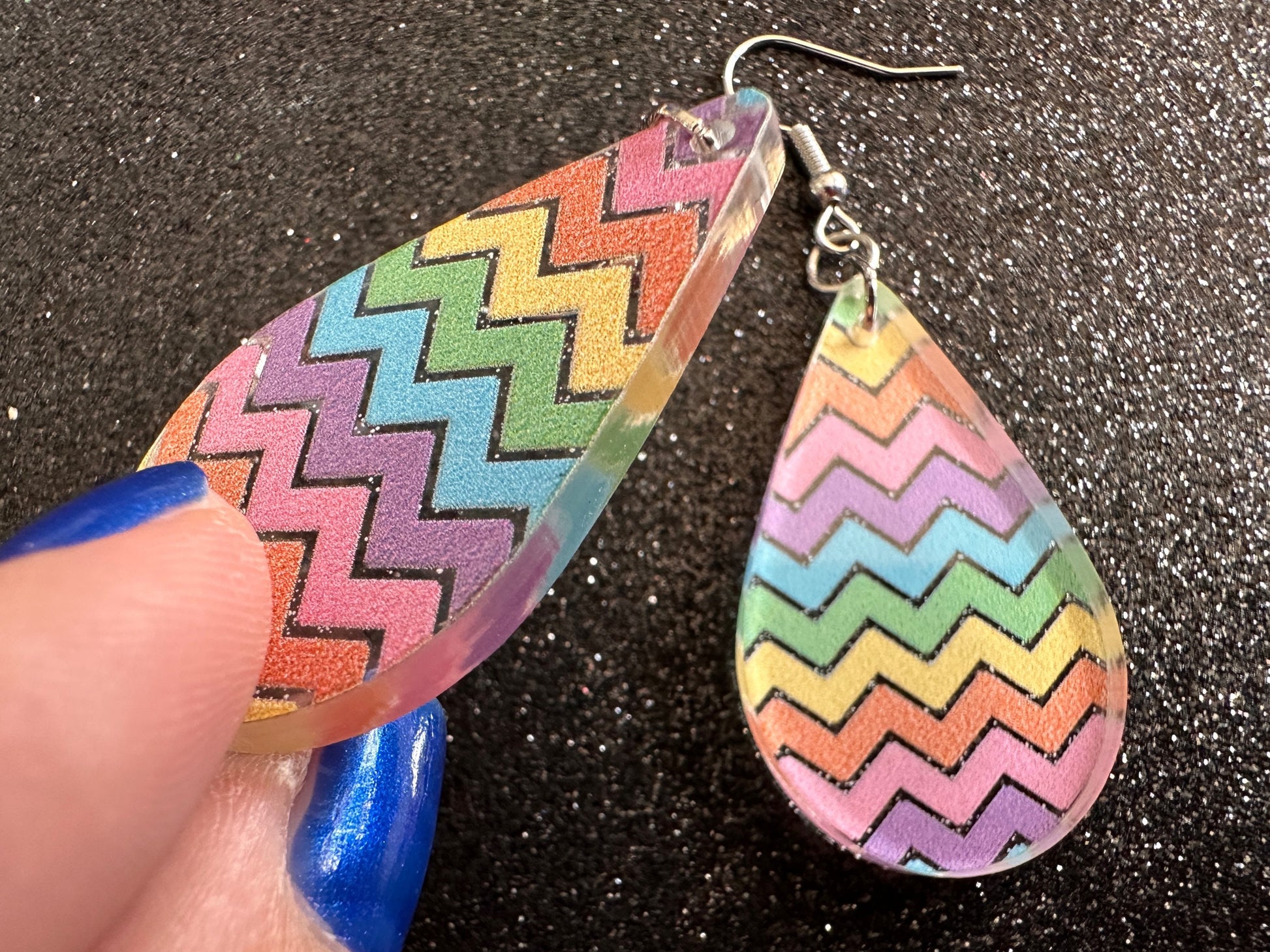 Easter Earrings: Laser Cut Acrylic Earrings, Easter Egg, Easter Bunny, Zig Zags, Easter Colors, Rainbow, Pride, Best Gifts for Her/Him/Them