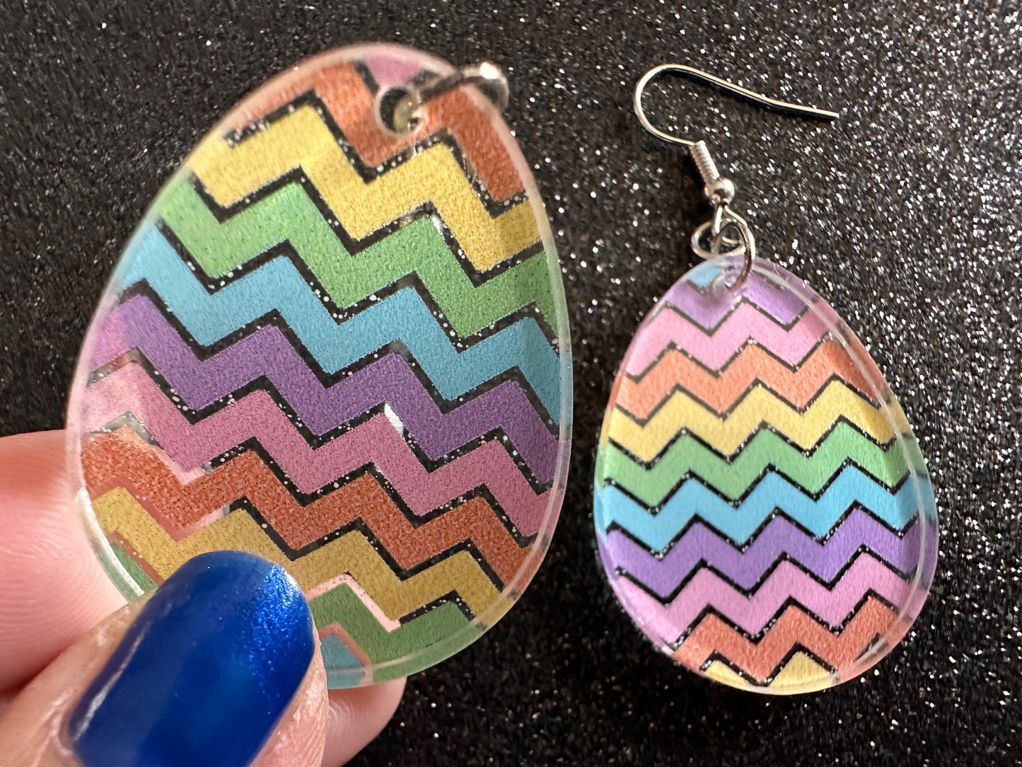 Easter Earrings: Laser Cut Acrylic Earrings, Easter Egg, Easter Bunny, Zig Zags, Easter Colors, Rainbow, Pride, Best Gifts for Her/Him/Them