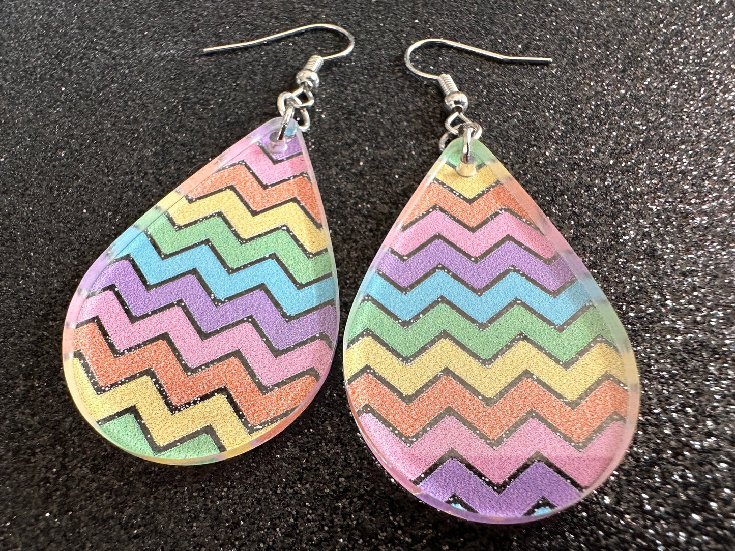 Easter Earrings: Laser Cut Acrylic Earrings, Easter Egg, Easter Bunny, Zig Zags, Easter Colors, Rainbow, Pride, Best Gifts for Her/Him/Them
