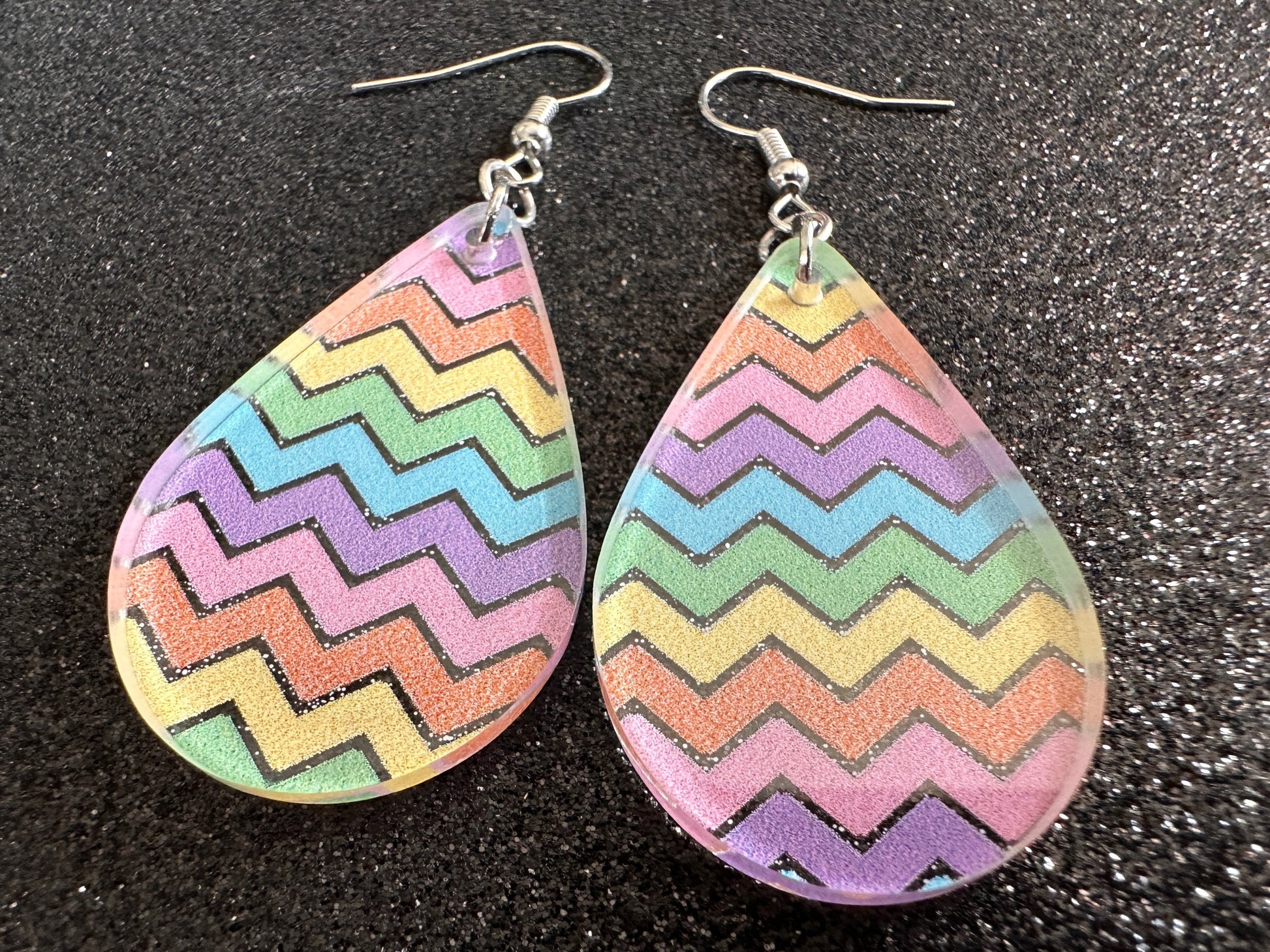 Easter Earrings: Laser Cut Acrylic Earrings, Easter Egg, Easter Bunny, Zig Zags, Easter Colors, Rainbow, Pride, Best Gifts for Her/Him/Them
