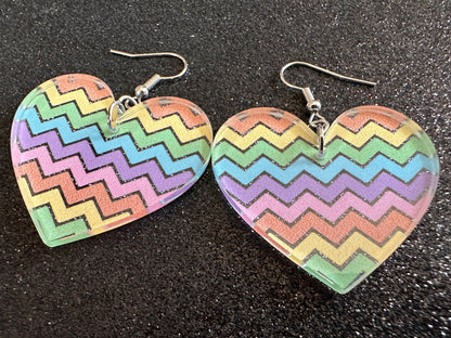 Easter Earrings: Laser Cut Acrylic Earrings, Easter Egg, Easter Bunny, Zig Zags, Easter Colors, Rainbow, Pride, Best Gifts for Her/Him/Them