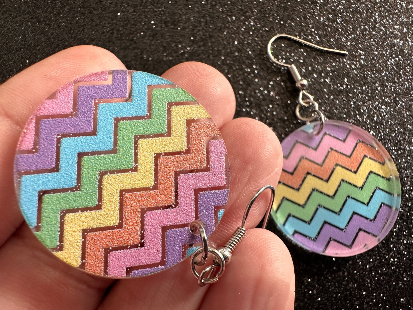 Easter Earrings: Laser Cut Acrylic Earrings, Easter Egg, Easter Bunny, Zig Zags, Easter Colors, Rainbow, Pride, Best Gifts for Her/Him/Them