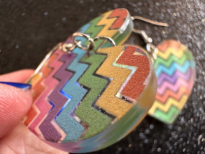 Easter Earrings: Laser Cut Acrylic Earrings, Easter Egg, Easter Bunny, Zig Zags, Easter Colors, Rainbow, Pride, Best Gifts for Her/Him/Them