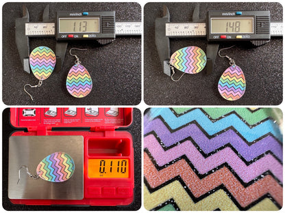 Easter Earrings: Laser Cut Acrylic Earrings, Easter Egg, Easter Bunny, Zig Zags, Easter Colors, Rainbow, Pride, Best Gifts for Her/Him/Them
