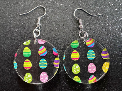 Easter Egg Earrings: Laser Cut Acrylic Earrings, Easter Eggs, Easter Bunny, Pysanky, Easter Colors, Rainbow, Best Gifts for Her/Him/Them