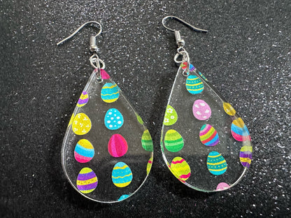 Easter Egg Earrings: Laser Cut Acrylic Earrings, Easter Eggs, Easter Bunny, Pysanky, Easter Colors, Rainbow, Best Gifts for Her/Him/Them