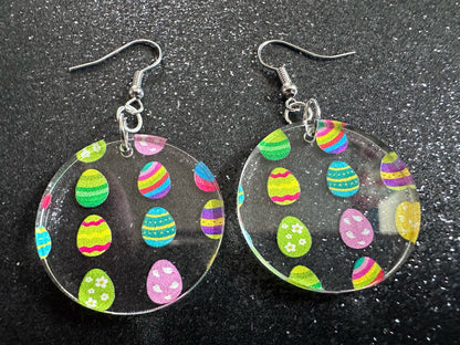 Easter Egg Earrings: Laser Cut Acrylic Earrings, Easter Eggs, Easter Bunny, Pysanky, Easter Colors, Rainbow, Best Gifts for Her/Him/Them