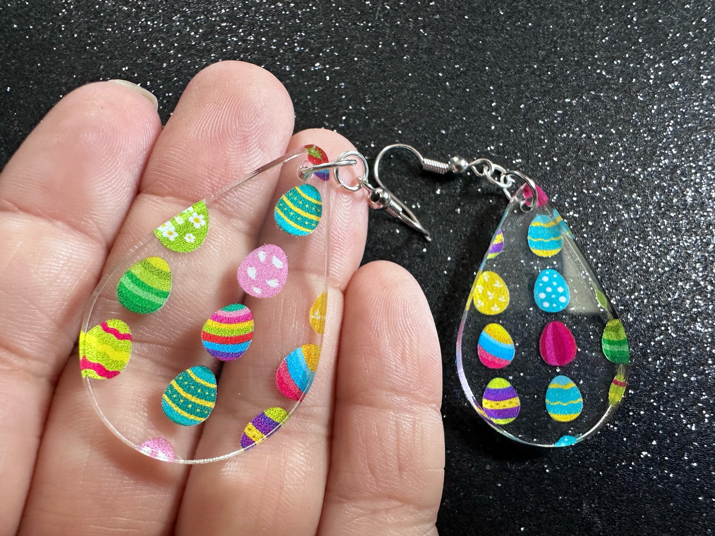 Easter Egg Earrings: Laser Cut Acrylic Earrings, Easter Eggs, Easter Bunny, Pysanky, Easter Colors, Rainbow, Best Gifts for Her/Him/Them