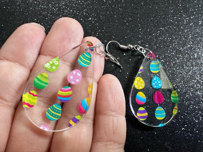 Easter Egg Earrings: Laser Cut Acrylic Earrings, Easter Eggs, Easter Bunny, Pysanky, Easter Colors, Rainbow, Best Gifts for Her/Him/Them