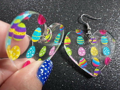 Easter Egg Earrings: Laser Cut Acrylic Earrings, Easter Eggs, Easter Bunny, Pysanky, Easter Colors, Rainbow, Best Gifts for Her/Him/Them