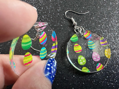 Easter Egg Earrings: Laser Cut Acrylic Earrings, Easter Eggs, Easter Bunny, Pysanky, Easter Colors, Rainbow, Best Gifts for Her/Him/Them