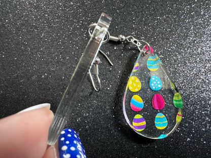 Easter Egg Earrings: Laser Cut Acrylic Earrings, Easter Eggs, Easter Bunny, Pysanky, Easter Colors, Rainbow, Best Gifts for Her/Him/Them