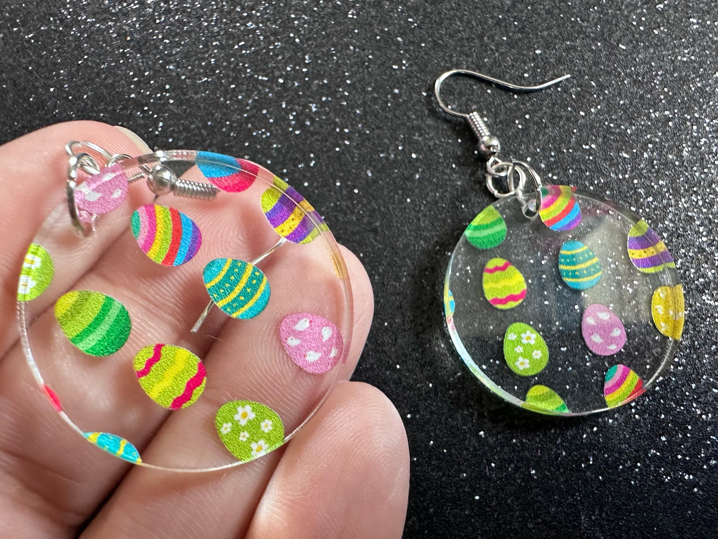 Easter Egg Earrings: Laser Cut Acrylic Earrings, Easter Eggs, Easter Bunny, Pysanky, Easter Colors, Rainbow, Best Gifts for Her/Him/Them