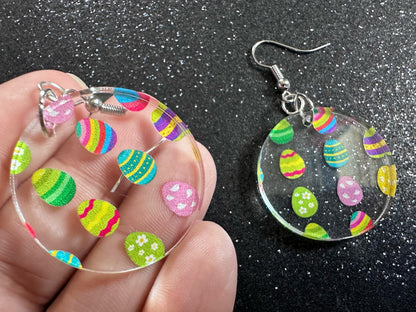 Easter Egg Earrings: Laser Cut Acrylic Earrings, Easter Eggs, Easter Bunny, Pysanky, Easter Colors, Rainbow, Best Gifts for Her/Him/Them