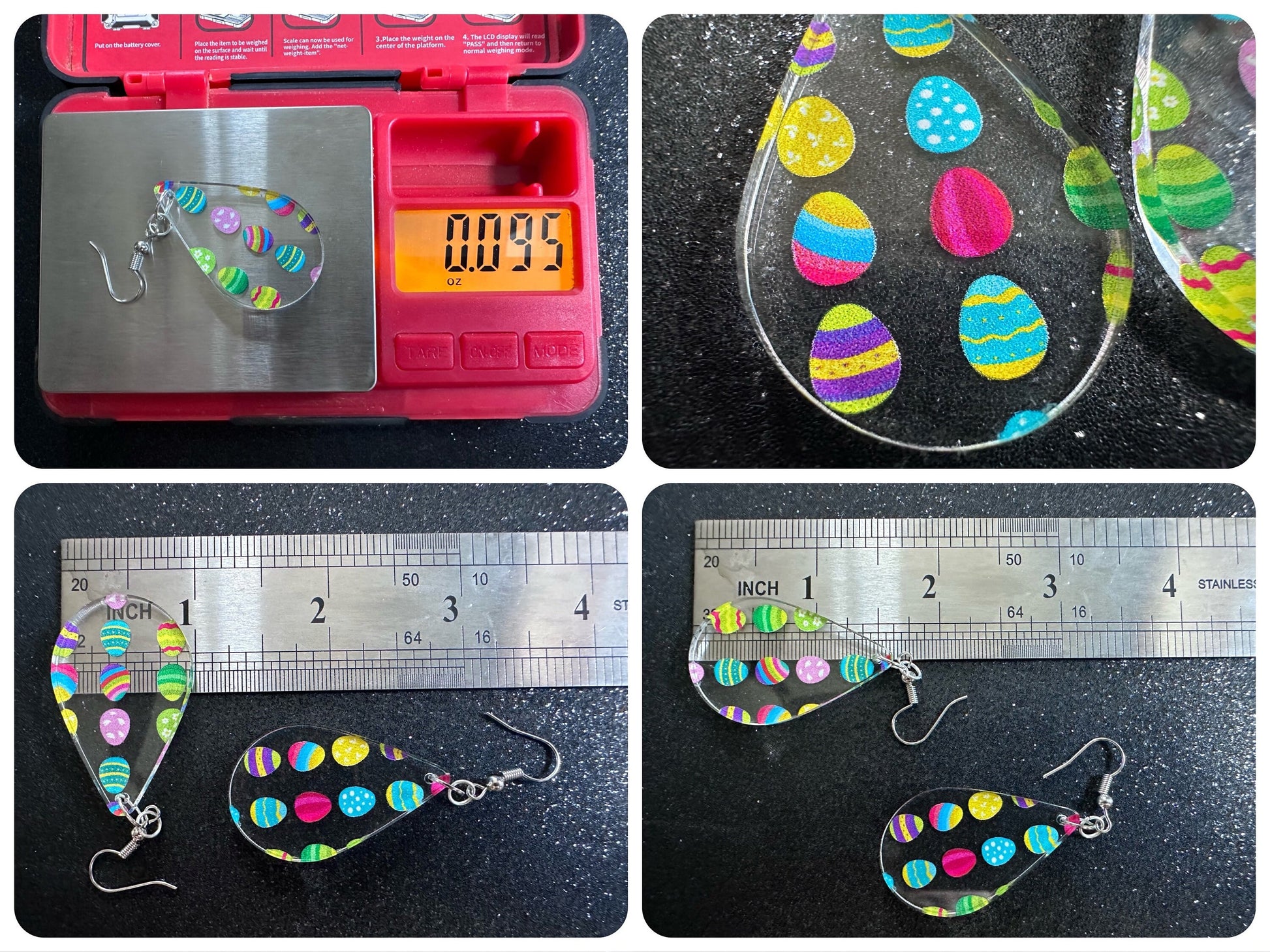 Easter Egg Earrings: Laser Cut Acrylic Earrings, Easter Eggs, Easter Bunny, Pysanky, Easter Colors, Rainbow, Best Gifts for Her/Him/Them