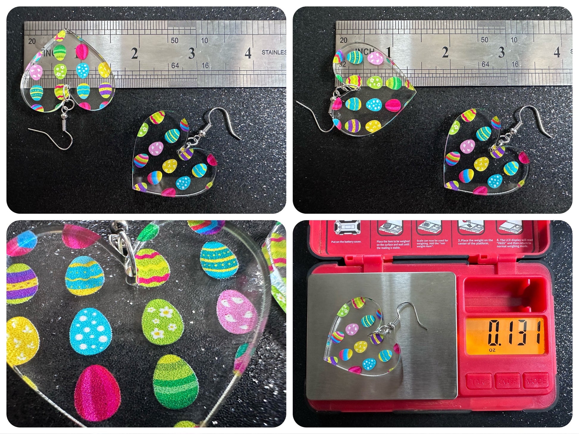 Easter Egg Earrings: Laser Cut Acrylic Earrings, Easter Eggs, Easter Bunny, Pysanky, Easter Colors, Rainbow, Best Gifts for Her/Him/Them