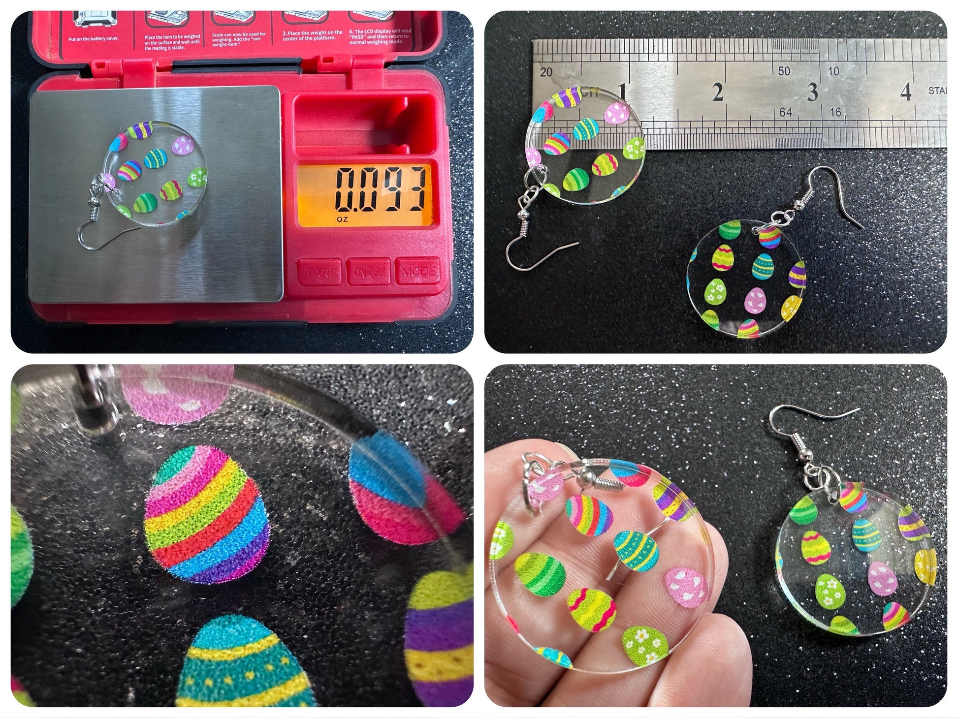 Easter Egg Earrings: Laser Cut Acrylic Earrings, Easter Eggs, Easter Bunny, Pysanky, Easter Colors, Rainbow, Best Gifts for Her/Him/Them