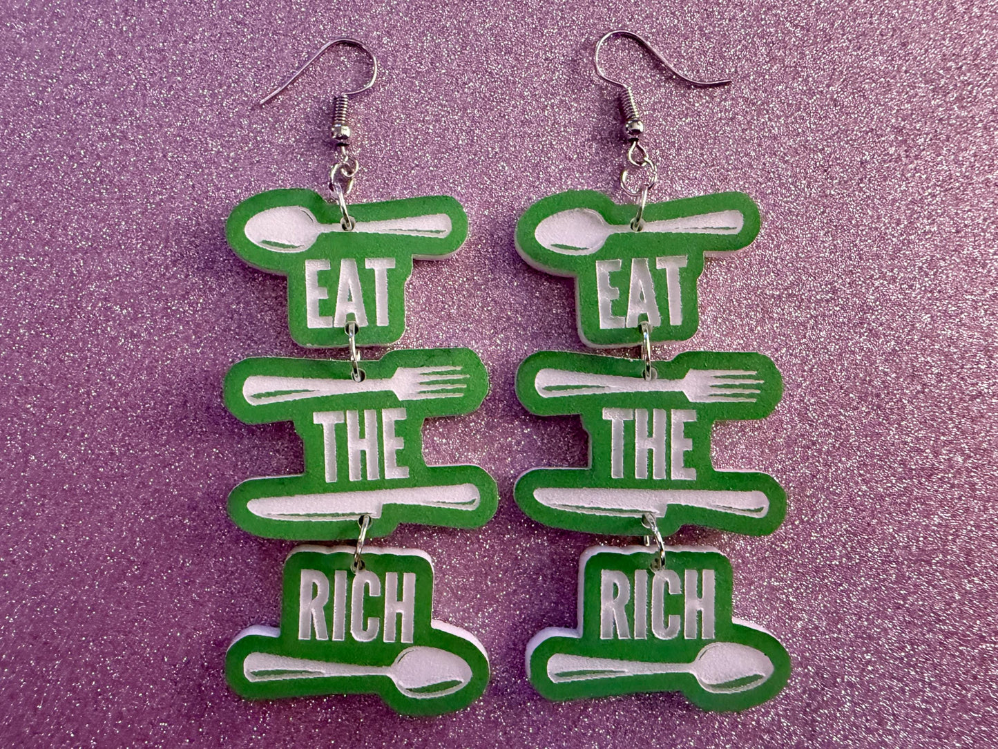 Eat the Rich Earrings: Revolution, Protest, Anti-Capitalism Activism, Activist, Socialism, Political Guillotine, Best Gifts for Her/Him/Them