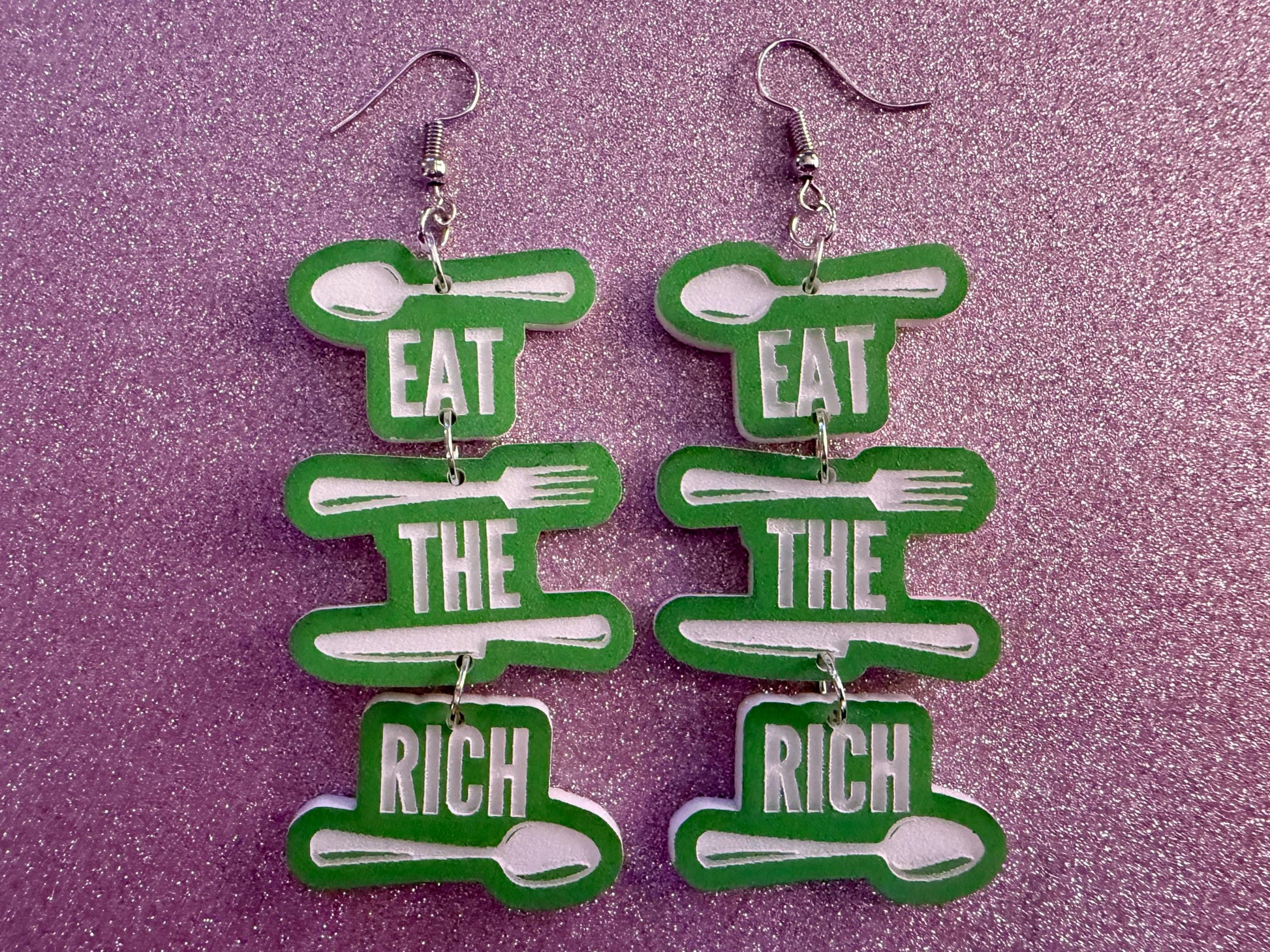 Eat the Rich Earrings: Revolution, Protest, Anti-Capitalism Activism, Activist, Socialism, Political Guillotine, Best Gifts for Her/Him/Them