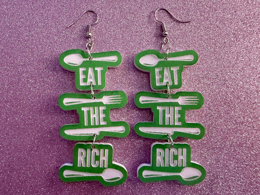 Eat the Rich Earrings: Revolution, Protest, Anti-Capitalism Activism, Activist, Socialism, Political Guillotine, Best Gifts for Her/Him/Them
